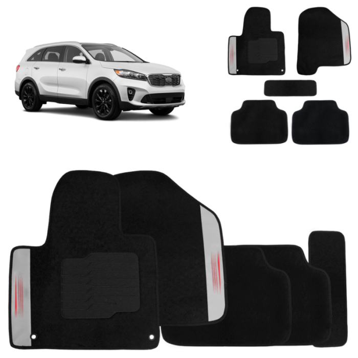 Jogo de Tapete Carpete Sorento 2014 a 2020 Preto 5 Peças Jogo de Tapete Carpete Sorento 2014 a 2020 Preto 5 Peças