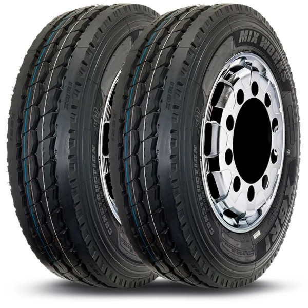 Kit 2 Pneu Xbri Aro 22.5 295/80r22.5 152/149K 18PR TL Mix Works P1 Kit 2 Pneu Xbri Aro 22.5 295/80r22.5 152/149K 18PR TL Mix Works P1